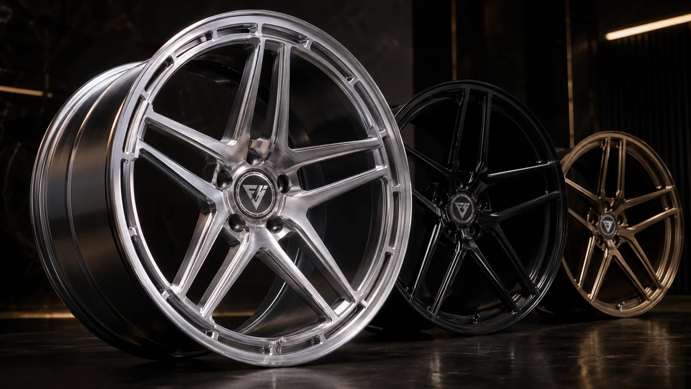 Silver, black and bronze custom forged wheel finishes